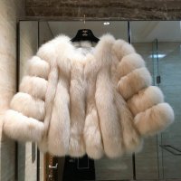 Дамско луксозно палто от лисица бяло , снимка 1 - Елеци - 23755462