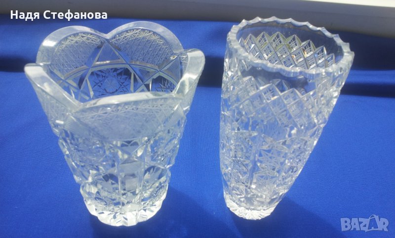 Две кристални вази различни, снимка 1