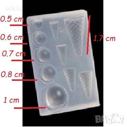 Мини Конус кръг различни размери фунийка сладолед силиконов калъп молд бижутерски сладкарски смола , снимка 1