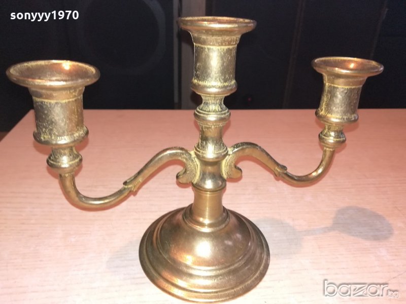старинен свещник-антика-24х18х11см-внос швеицария, снимка 1
