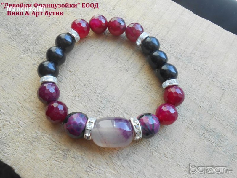 Гривна от ахат и онкис, снимка 1