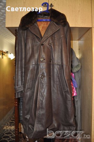 Кожено зимно палто - естествена кожа - българско производство гр. Лове, снимка 1 - Якета - 17072983