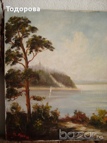 Продавам красив стар авторски пейзаж, снимка 3 - Антикварни и старинни предмети - 11789217
