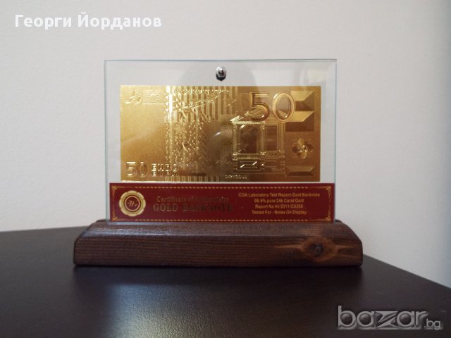 Банкноти сувенири 500 златни евро банкноти със сертификат, снимка 7 - Нумизматика и бонистика - 14167972