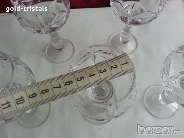 кристални чаши Моника ромб, снимка 11 - Антикварни и старинни предмети - 20839863