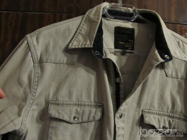 ► мъжка дънкова риза Henry choice със стилна и здрава материя размер L с капси , снимка 2 - Ризи - 9847220