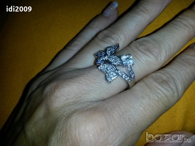 Сребърен пръстен цветенца, снимка 2 - Пръстени - 19213118