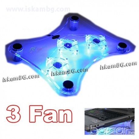 Охладител за лаптоп с 3 вентилатора - код 738, снимка 2 - Друга електроника - 13459870