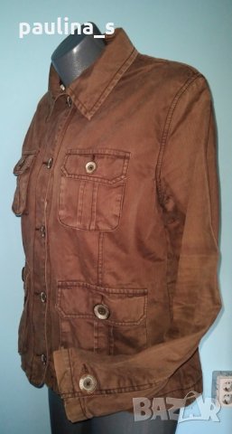 Мъжко дънково сако в кафяво с обемни джобове и избелаващ ефект / Турция, снимка 2 - Сака - 25664042