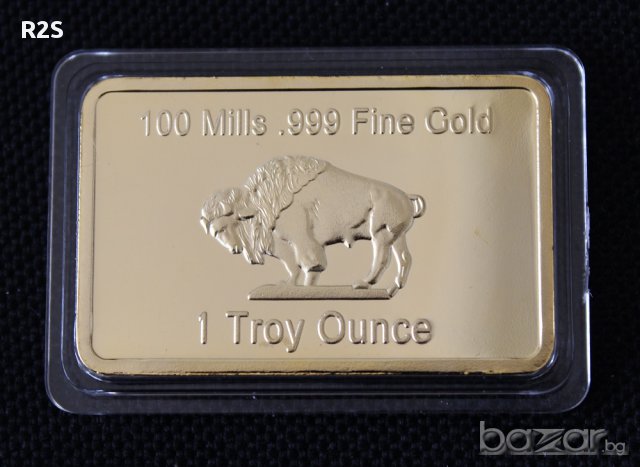 1 ТРОЙУНЦИЯ 24К .999 ПОЗЛАТЕНО КЮЛЧЕ АМЕРИКАНСКИ БИЗОН, снимка 2 - Нумизматика и бонистика - 8692117
