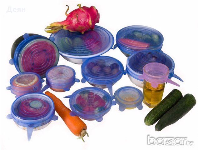 1720 Силиконови капаци за съдове - комплект 6 броя, снимка 3 - Други - 19576262