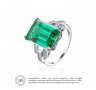 Посребрен дамски пръстен със зелен камък, фини кралски бижута със цирконии  , снимка 6