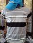 черно-бяла спортна блузка с дълъг ръкав на линии, снимка 1 - Блузи - 20980216