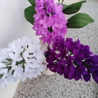 Цветя от хартия-люляк, снимка 2 - Изкуствени цветя - 25703057