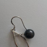 Сребърен комплект с естествени черни перли, снимка 4 - Бижутерийни комплекти - 21327052