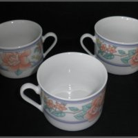 Комплект порцеланови чаши за чай/кафе,с красива инкрустация, снимка 2 - Чаши - 23116940