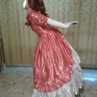 Бална рокля във викториански стил в розово и бяло, снимка 15 - Рокли - 11690524