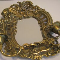 огледало бронзово 2бр свещник, снимка 1 - Антикварни и старинни предмети - 25173787