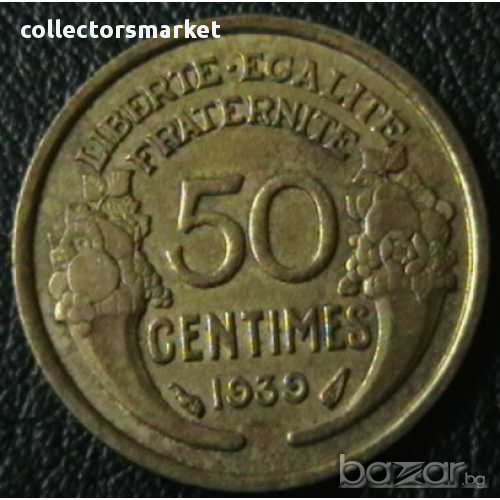 50 сантими 1939, Франция, снимка 1