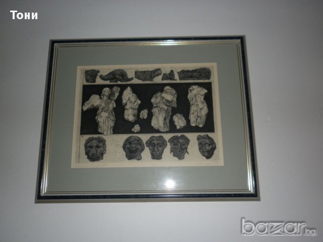 Графика А.Василев -"Античен музей 3 " 1979 г, снимка 5 - Картини - 10452969