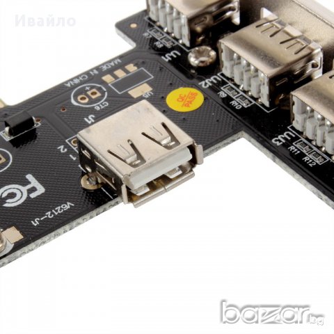 5 Ports Usb 2.0 Usb2 Pci Card Controller Adaptor, Usb хъб, разклонител, снимка 5 - Кабели и адаптери - 8799058