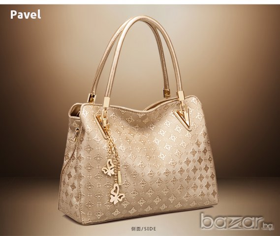 Елегантни Дамска Чанти Сет Кожен Комплект, снимка 5 - Чанти - 17065041