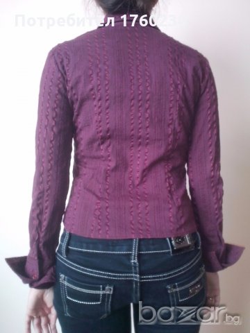 дамска риза в цвят бордо, снимка 3 - Ризи - 19063417