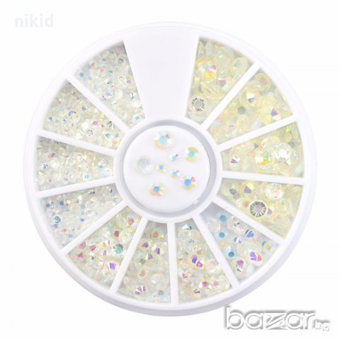 Микс 3D различни размери прозрачни камъчета капси декорация 3д ефект за нокти маникюр и не само, снимка 2 - Продукти за маникюр - 18821403