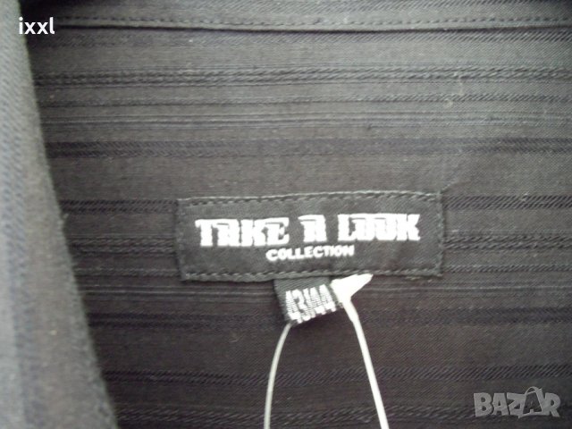 мъжка черна риза с дълъг ръкав- T43/44, снимка 7 - Ризи - 26149145
