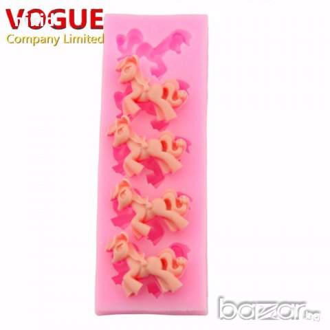 пони конче силиконов молд фондан украса торта декорация мъфини 