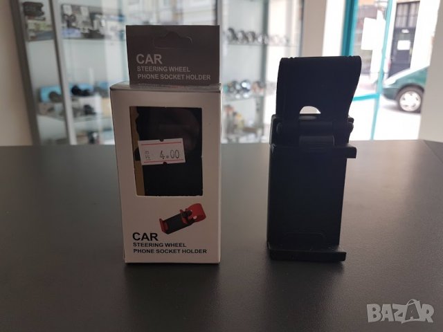 Стойка за телефон за волана на автомобил, снимка 2 - Аксесоари и консумативи - 23152338