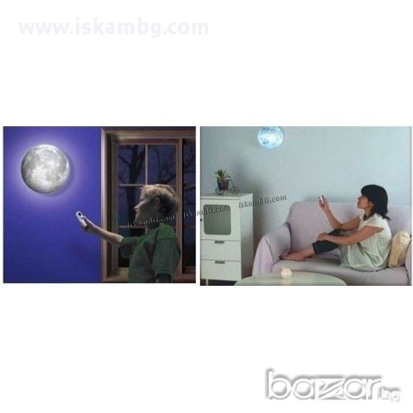 Стенна Нощна лампа Луна с дистанционно - КОД 1114, снимка 2 - Други - 13604889