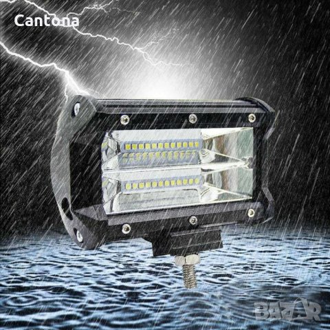 Супер Ярка Бяла Прожекторна LED Лампа за Офроуд Камион, Автомобил, Лодка, 72W 6500K 24LED, снимка 2 - Аксесоари и консумативи - 25826660