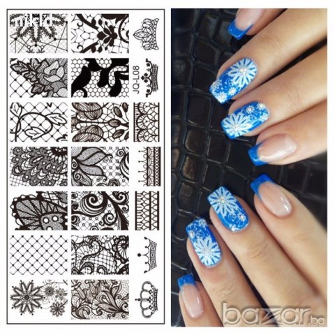 плочка / щампа шаблон за печат на нокти - Нова JQ L08