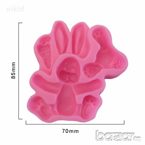  заек зайче части силиконов молд форма фигурка украса декор торта фондан, снимка 4 - Форми - 16351004