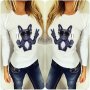 НОВО!!! Дамски топ FRENCH BULLDOG с CHEERS принт! Бъди различна, поръчай модел с ТВОЯ идея!, снимка 1