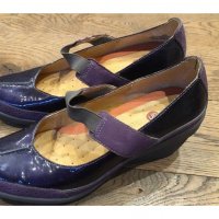 Clarks ‘Unstructured’- кожа, лачени, лилави - №40, снимка 3 - Дамски ежедневни обувки - 24783273