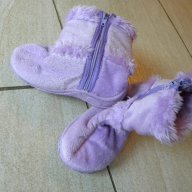 Детски лилави пантофи, тип ботуш, размер 23, стелка 14см , снимка 2 - Бебешки обувки - 13331451
