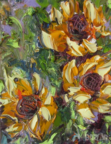 Цветя, масло / платно Art by MiMa МиМа - модерна картина , снимка 1