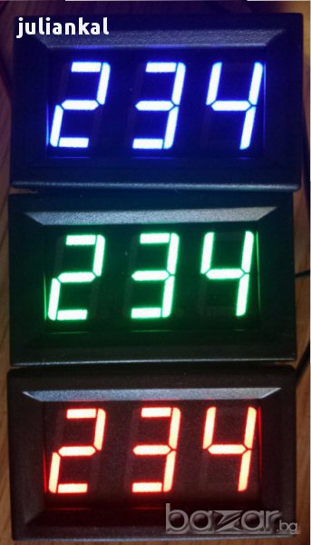 Цифров дигитален волтметър AC 70 - 500 волта волтмер зелени / червени/сини, снимка 1