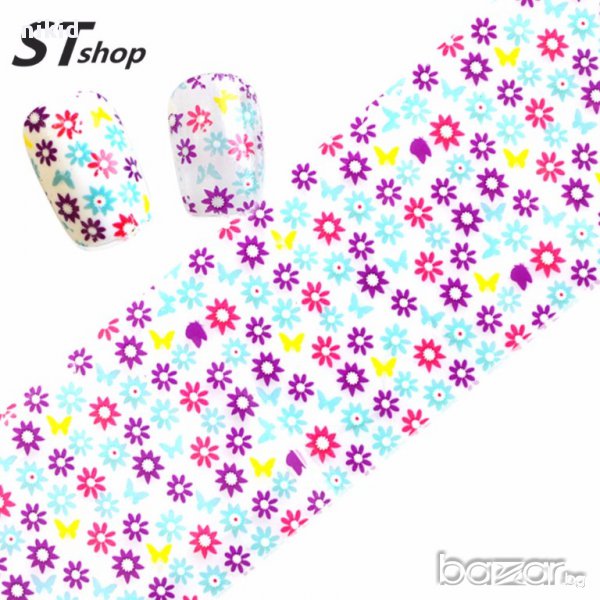 цветя декорация декоративно фолио лента за нокти маникюр 3д различни 100cmx4cm, снимка 1