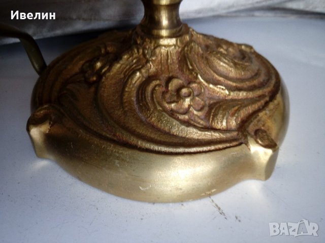 барокова нощна лампа от бронз, снимка 3 - Настолни лампи - 21643414