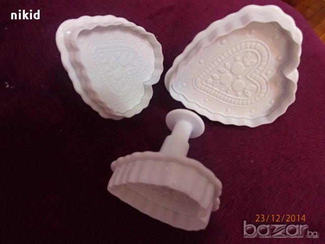 големи сърца сърце щампа пластмасови форми резци форма резец с бутало украса с фондан сладки фондан 