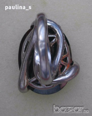 Масивен сребърен пръстен с черен шпинел / проба 925, снимка 2 - Пръстени - 15727690