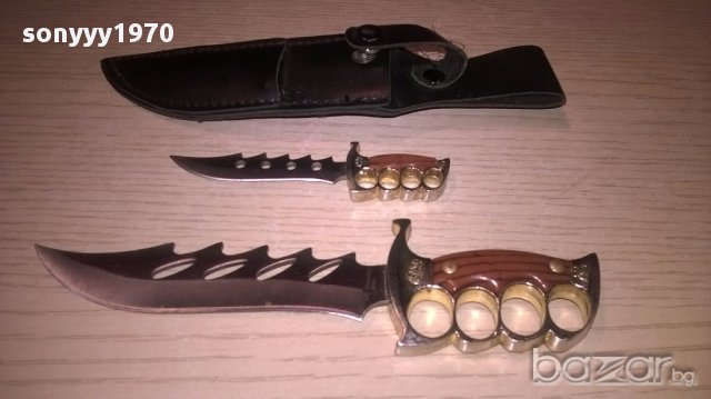 440 stainless steel-ножове 2 бр с кания-17см-внос швеицария, снимка 5 - Антикварни и старинни предмети - 17317592