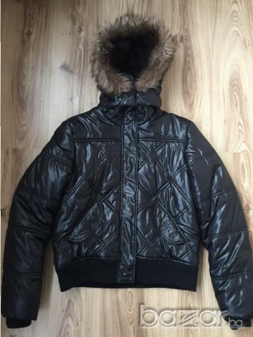 Детско яке ТОM TAILOR оригинал, XL  170/176см, мн.дебело и топло, с вата, черно, лъскаво, като ново, снимка 4 - Детски якета и елеци - 12955003