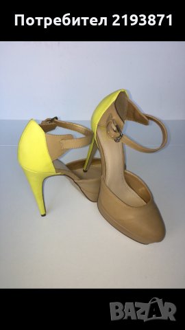 Кожени обувки на платформа в бежово и жълто номер 39, снимка 9 - Дамски обувки на ток - 24290715
