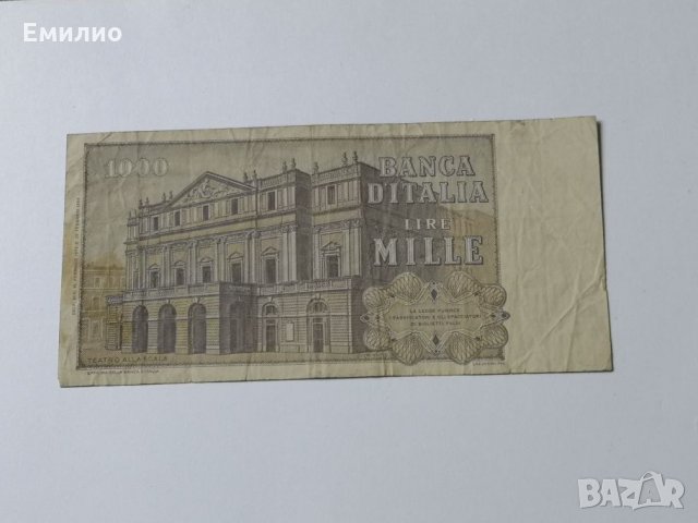 ИТАЛИЯ 1000 ЛИРЕТИ 1969 G. VERDI, снимка 2 - Нумизматика и бонистика - 25569218