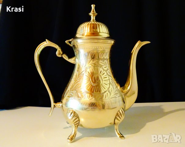 Великолепна бронзова кана 1 л.,орнаменти, снимка 4 - Антикварни и старинни предмети - 26152137