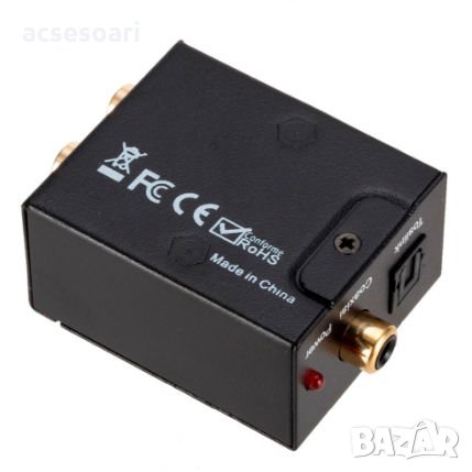 Конвертор аудио-оптичен Toslink Spdif към 2 RCA, снимка 3 - Други - 24768524